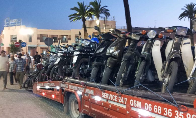 مراكش : حملة أمنية ضد الدراجات النارية المخالفة مراكش : حملة أمنية ضد الدراجات النارية المخالفة